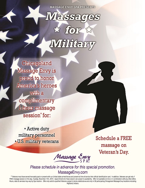 Massage Envy Spa In Palatine Providing Massages For Military On Veterans Day Palatine Il Patch 0095