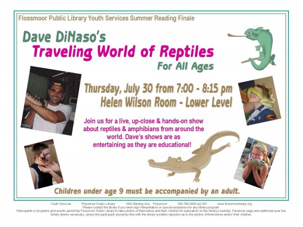 Dave DiNaso's Traveling World of Reptiles at Flossmoor Library