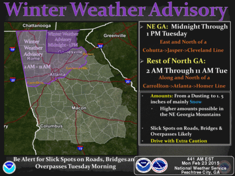 Weather Advisory Wintery Mix Expected in Kennesaw Kennesaw, GA Patch