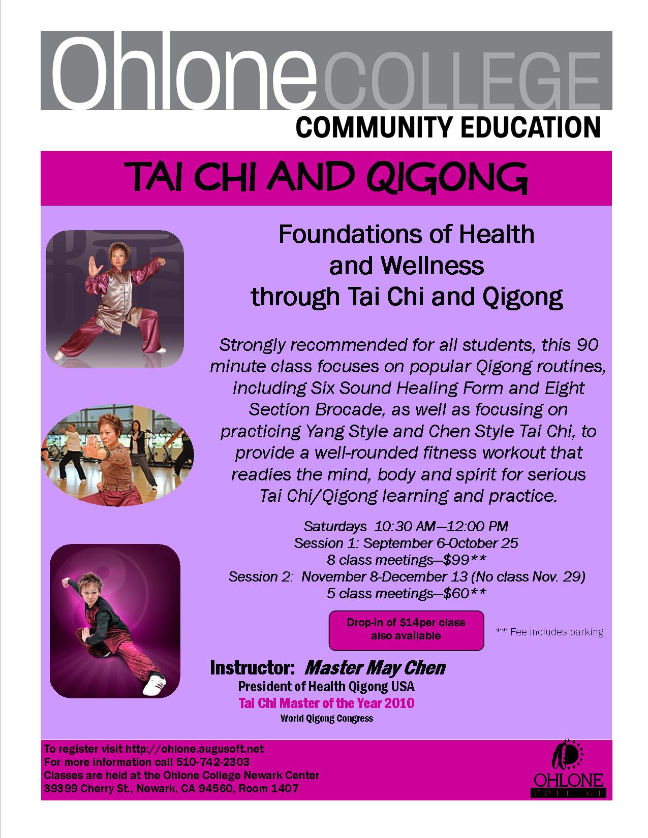 Tai Chi & Qigong Classes Begin November 8th!