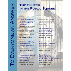 To Everyone an Answer: The Church in the Public Square at Peace Lutheran, Sussex