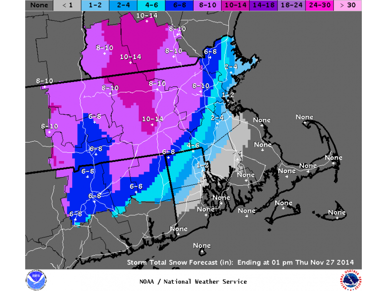 National Weather Service Predicts Snow for Mansfield Mansfield, MA Patch