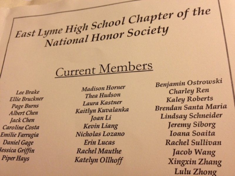 East Lyme High School National Honors Society The Lymes, CT Patch