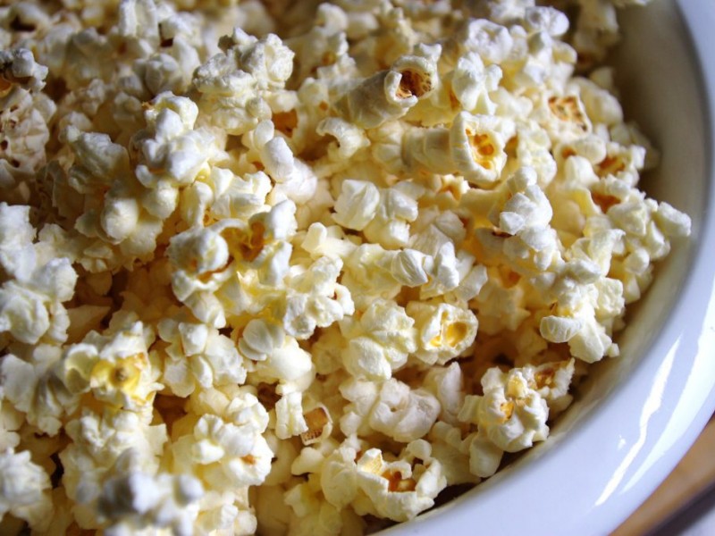 Homemade Farm Fresh Popcorn Popped From Dried Corn On The Cob