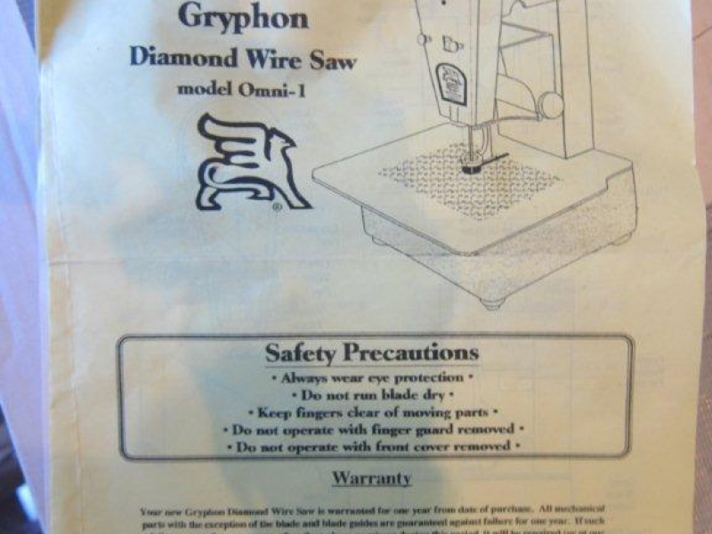 Gryphon Diamond Wire Saw Model Omni 1 Patch