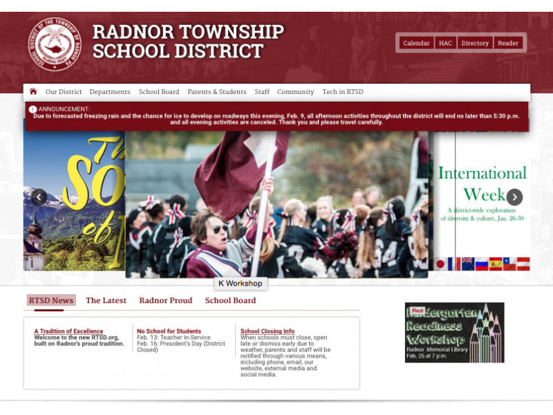radnor township school district address