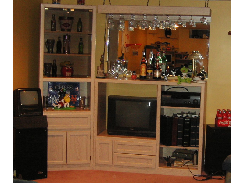 sofa, wall unit, tv stand, Colorful