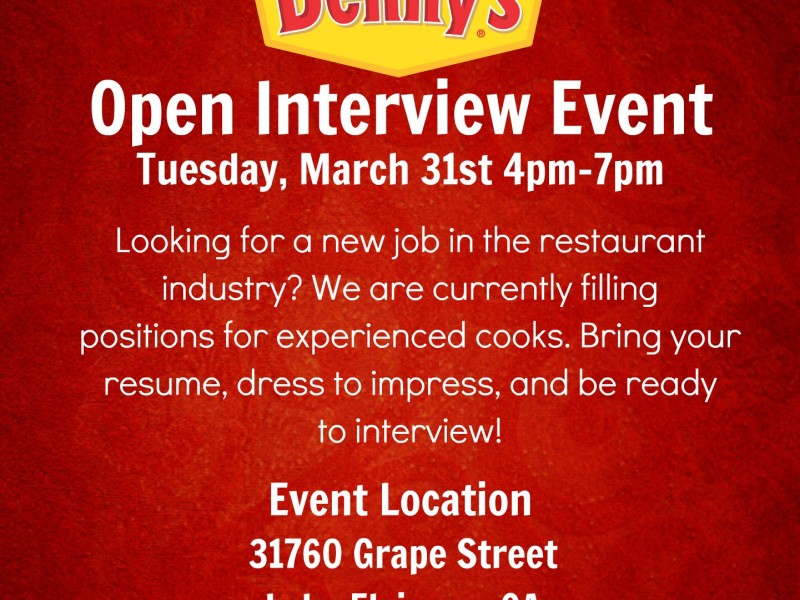 OPEN INTERVIEW EVENT!! Lake Elsinore, CA Patch