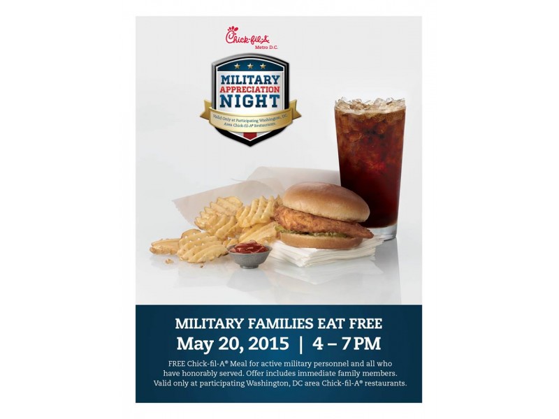 ChickfilA Vienna Offers FREE Meal for Military Appreciation Night