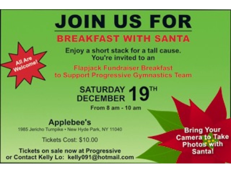 Breakfast with Santa Applebee's on Saturday, December 19th...