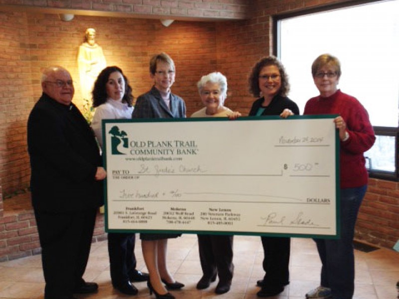 Old Plank Trail Community Bank Donates to St. Jude Catholic Church ...