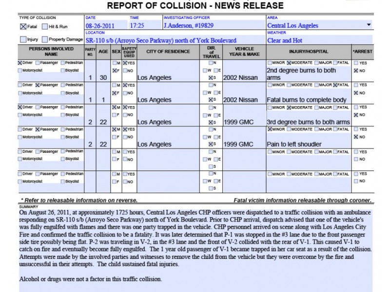 chp traffic accident report
