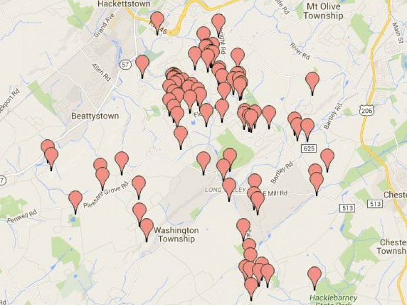 Long Valley Town Wide Garage Sale Addresses, Map For Saturday Event
