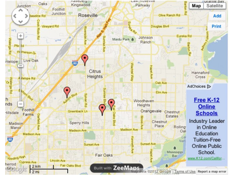 Map Businesses Coming Soon, Now Open in Citrus Heights Citrus