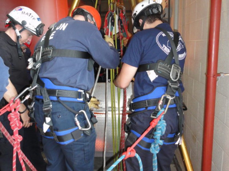 Local Firefighters Learn the Ropes of Technical Rescue Patch