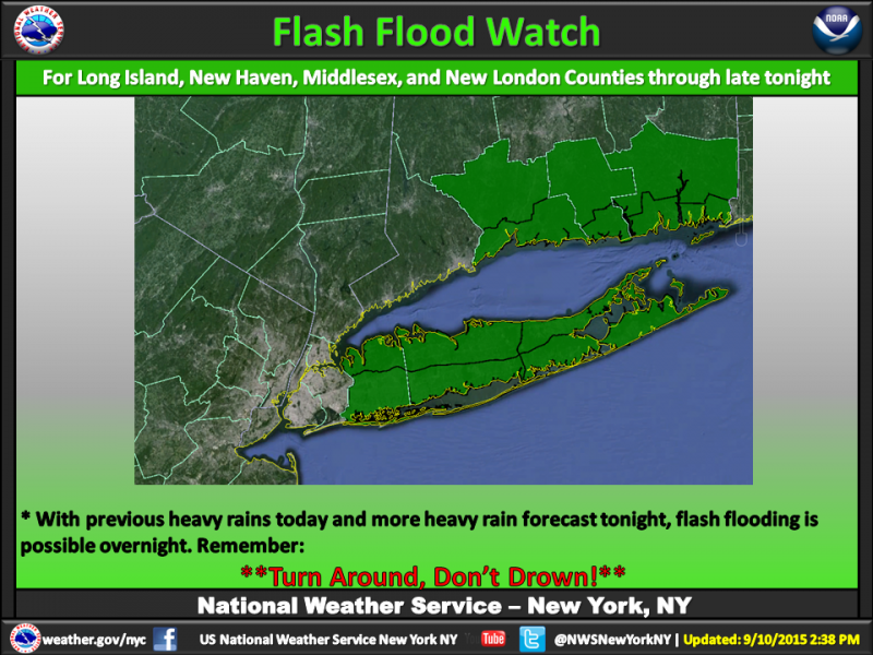 Flash Flood Watch Extended as Long Island Gets Soaked Westhampton, NY