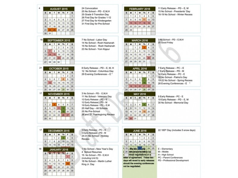 Proposed 2015 16 Calendar Presented To Framingham School Committee 