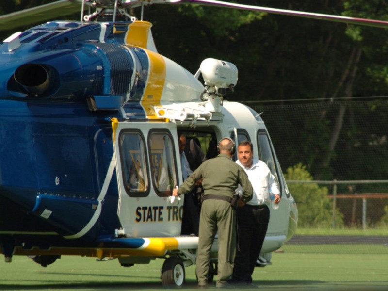 Christie Lands In Bergen County In State Police Helicopter For Son's Baseball Game