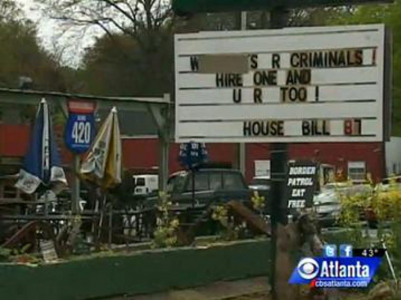'Racist' Bar Sign White House Smells Like Fried Chicken South Cobb