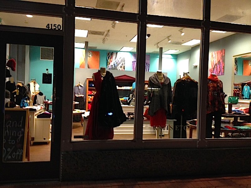 Just in clothing store. Clothing stores