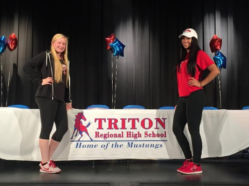 Pair Of Triton Regional High School Softball Players Sign Letters Of Intent Gloucester 