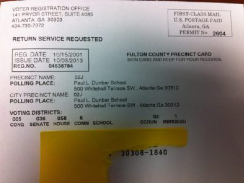 Some New Voter's Registration Cards Contain Incorrect Information