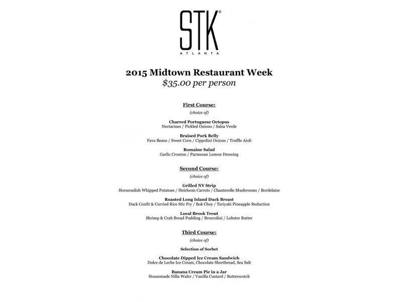 STK Atlanta in Midtown Restaurant Week 2015 - Midtown, GA Patch