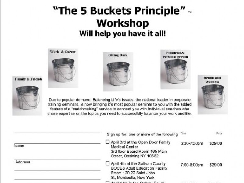 The 5 Bucket principle Ossining, NY Patch