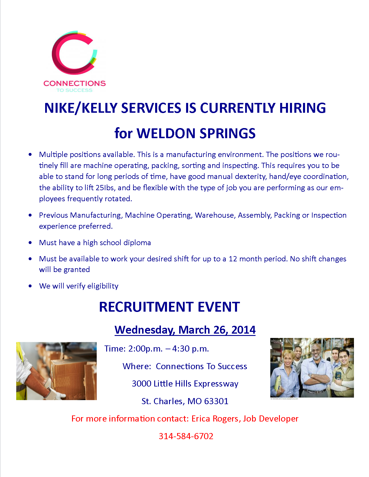 Nike/Kelly Services Recruitment Event @ Connections to Success St ...