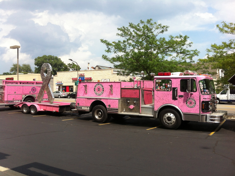 Pink Fire Trucks Spread Breast Cancer Awareness and Education