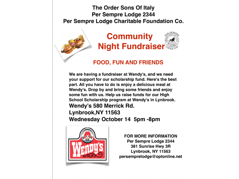 Wendy's Restaurant Community Night Fundraiser - Malverne, NY Patch