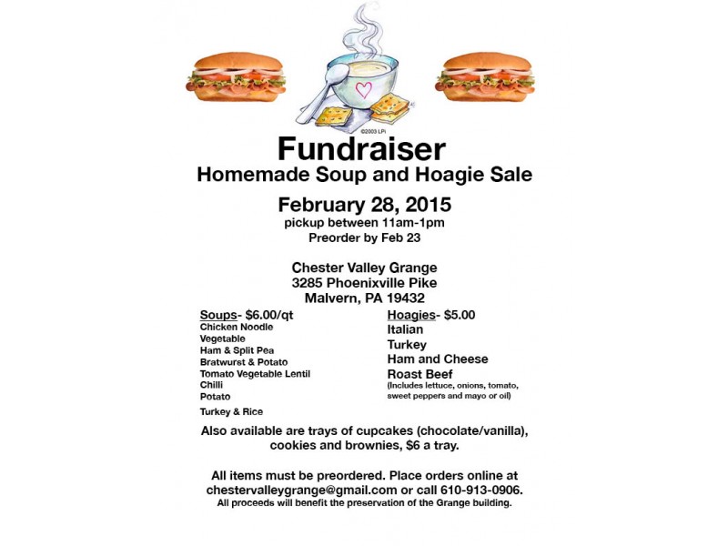Fundraiser- Homemade Soup and Hoagie Sale - Malvern, PA Patch