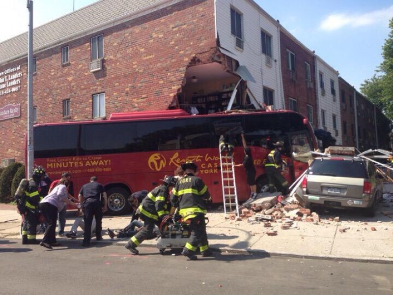 Apartment Building Queens casino bus crashes into queens apartment building - forest hills Apartment Building Queens casino bus crashes into queens apartment building - forest hills