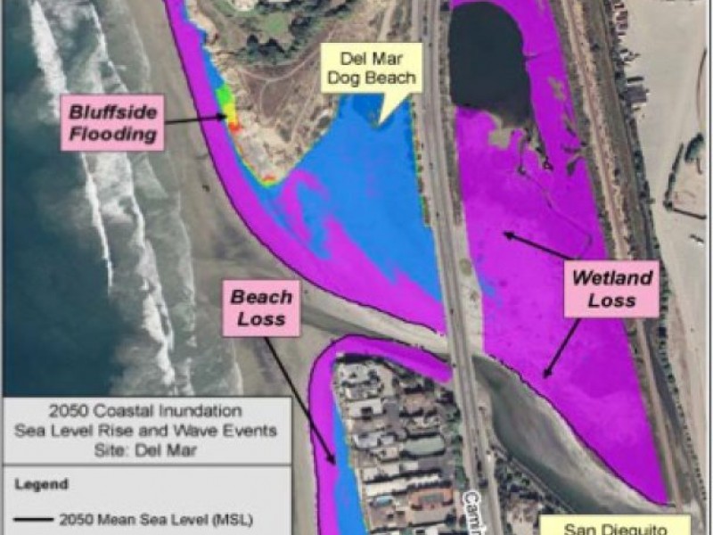 Maps of San Diego Coast Show Sea Level Rise by 2050 | La