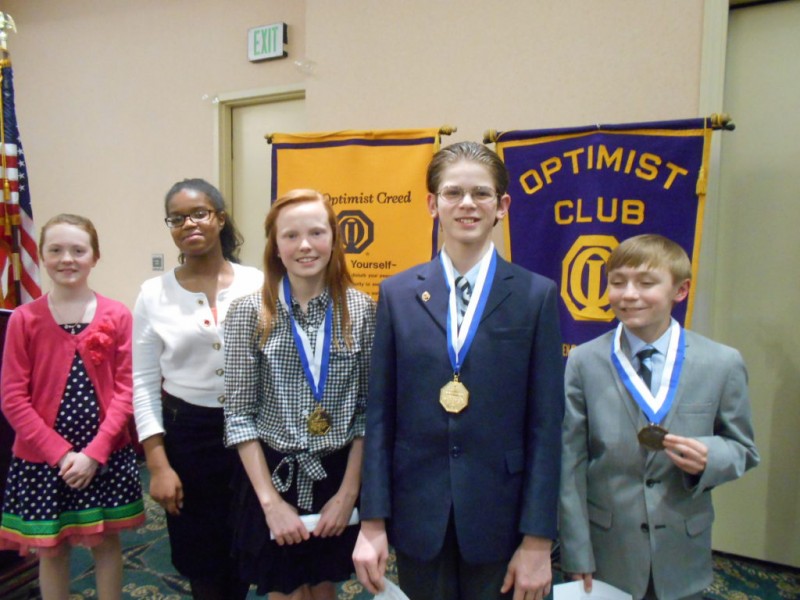 Cockeysville Students Win Timonium Optimists Speech Contest Hunt